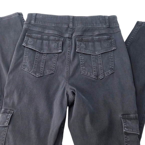 Spanx Stretch Twill Ankle Cargo Pants Gray Womens Large Tall Skinny - Picture 2 of 12